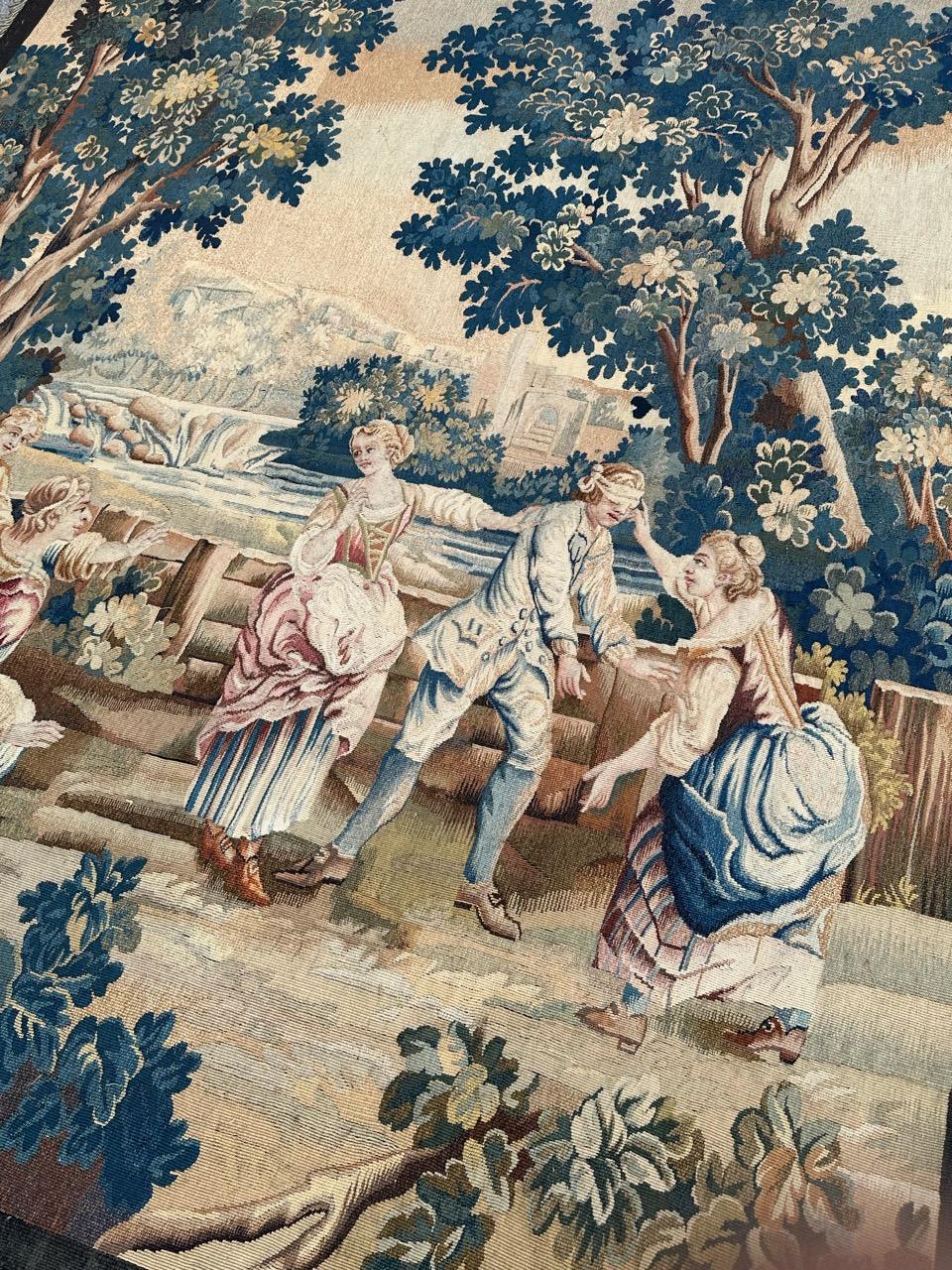 Bobyrug's Wonderful Fine Antique Französisch Aubusson Wandteppich im Angebot 12