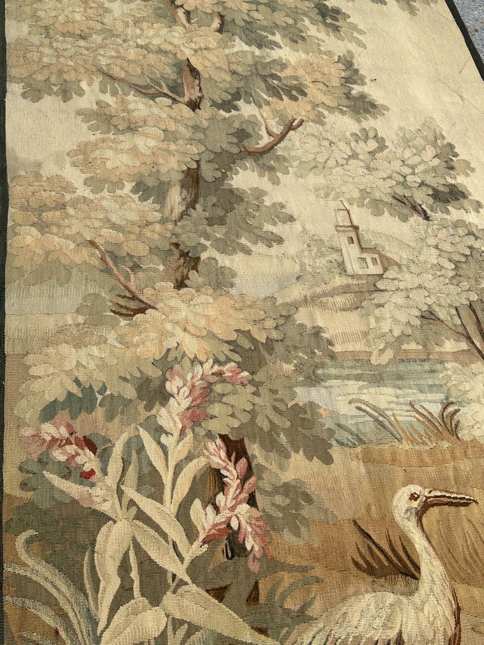 Very beautiful and fine Aubusson tapestry with a nice design with bird in the nature , and beautiful colours, entirely and finely handwoven with wool and silk, at Aubusson workshops.

✨✨✨
