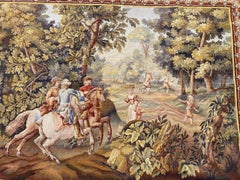 Bobyrug's Wonderful Fine Antique French Aubusson Tapestry (Tapisserie d'Aubusson française ancienne)