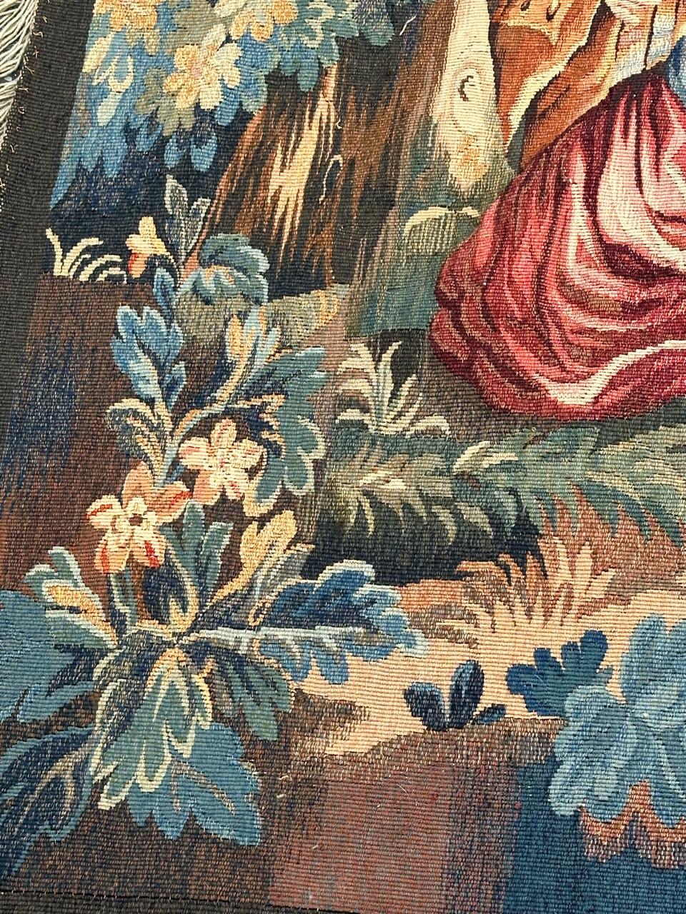 Bobyrug's Wonderful Fine Antique Französisch Aubusson Wandteppich im Zustand „Gut“ im Angebot in Saint Ouen, FR