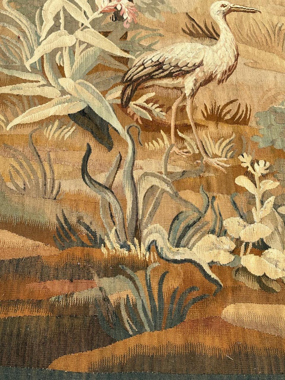 Tissé à la main Bobyrug's Wonderful Fine Antique French Aubusson Tapestry (Tapisserie d'Aubusson française ancienne) en vente