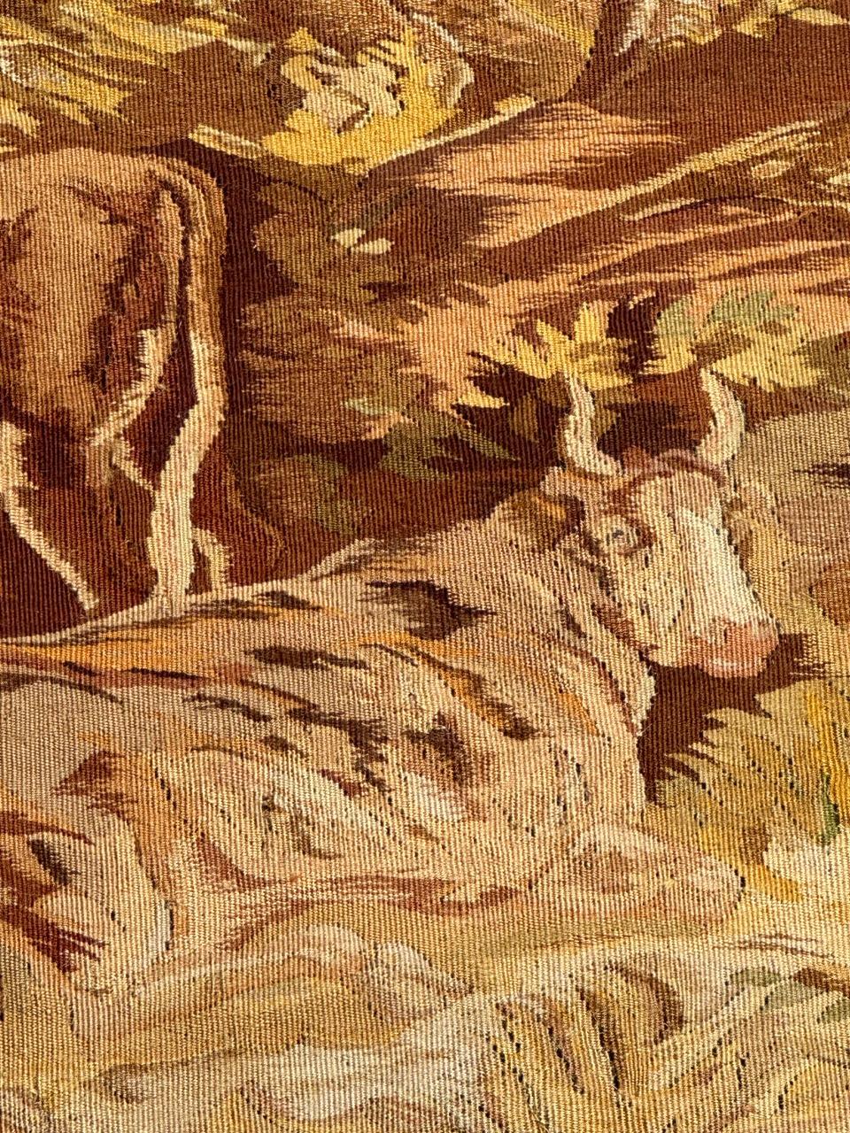 Tissé à la main Bobyrug's Wonderful Fine Antique French Aubusson Tapestry (Tapisserie d'Aubusson française ancienne) en vente