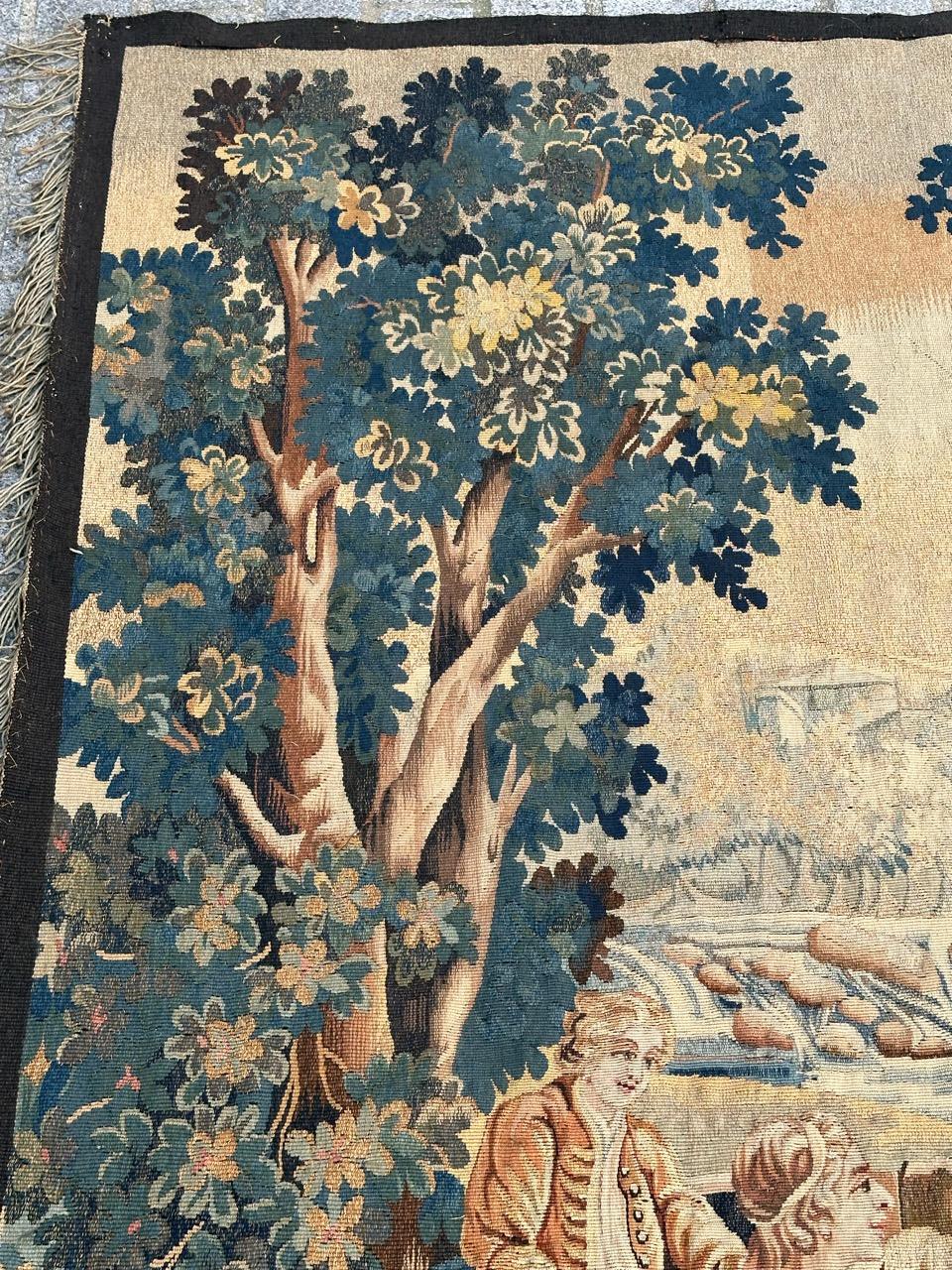 Bobyrug's Wonderful Fine Antique Französisch Aubusson Wandteppich im Angebot 3