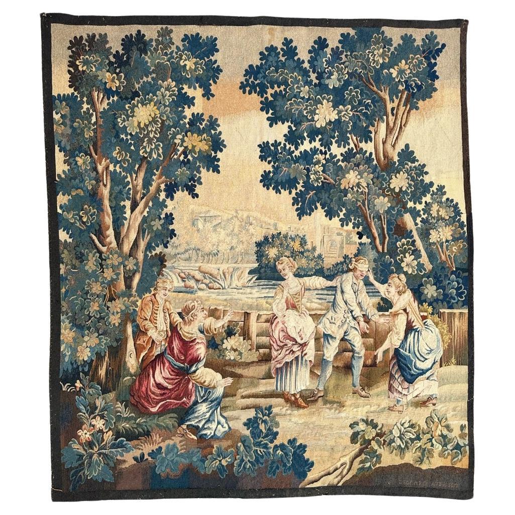 Bobyrug's Wonderful Fine Antique French Aubusson Tapestry (Tapisserie d'Aubusson française ancienne)