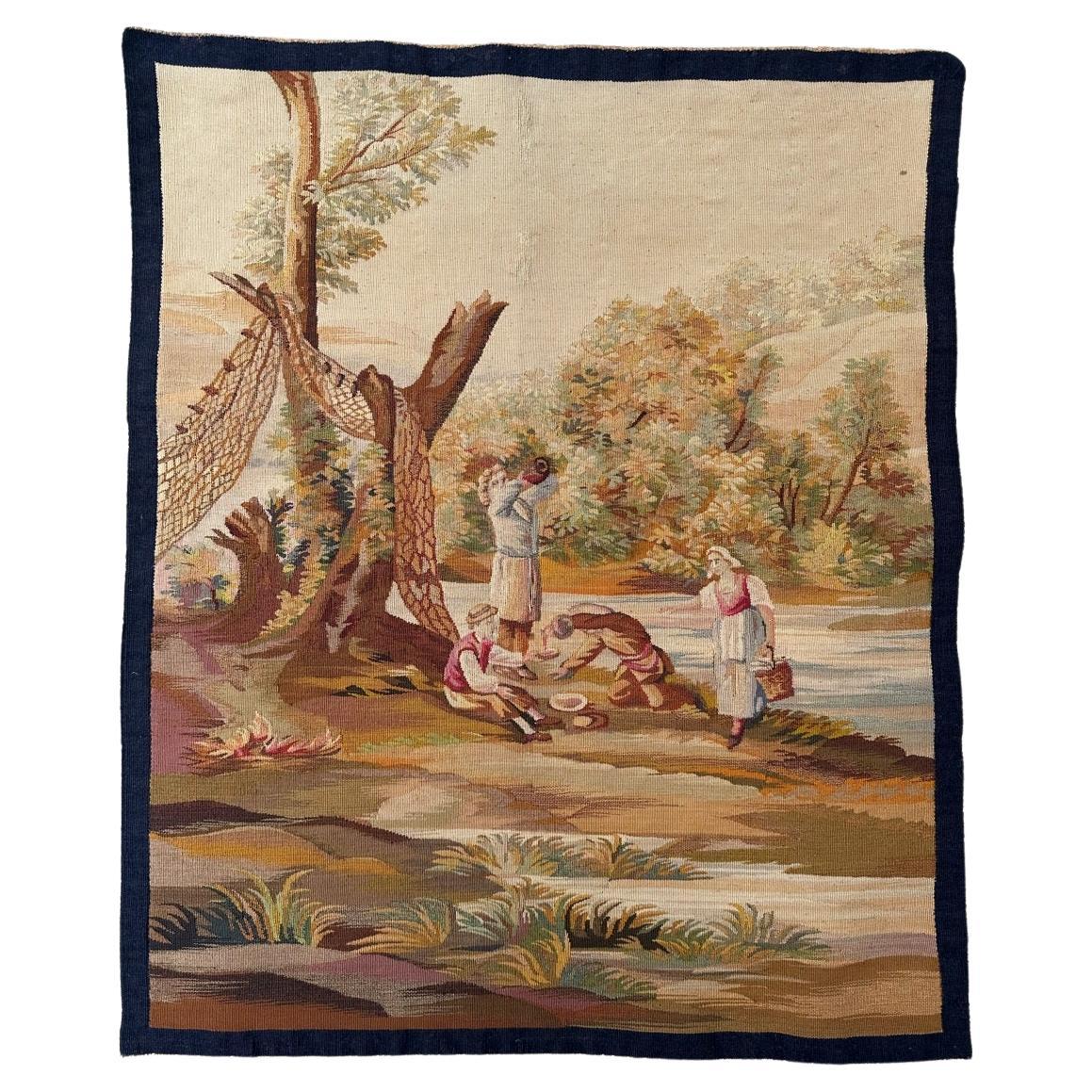 Bobyrug's Wonderful Fine Antique French Aubusson Tapestry (Tapisserie d'Aubusson française ancienne) en vente