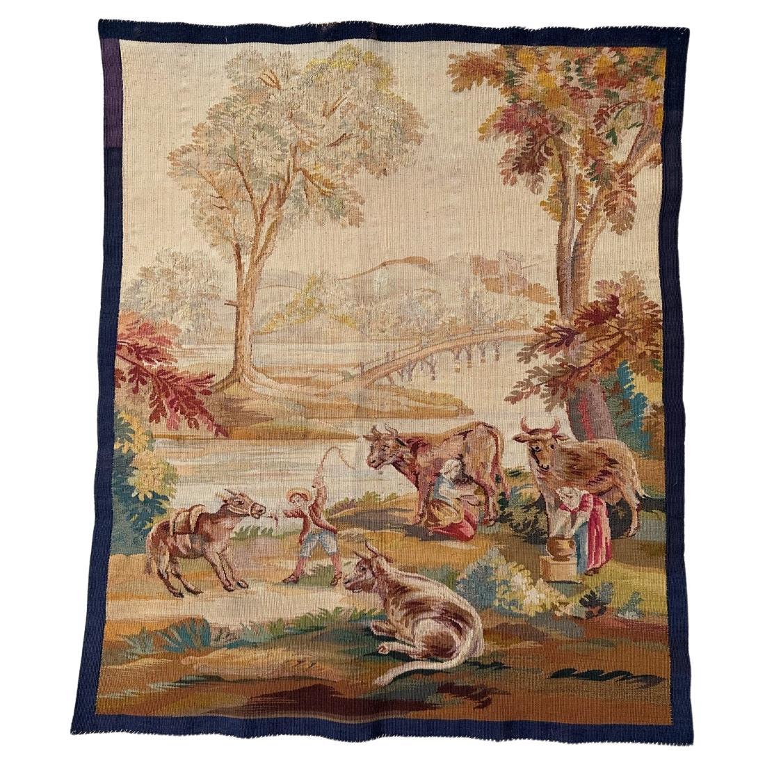 Bobyrug’s Wonderful Fine Antique French Aubusson Tapestry