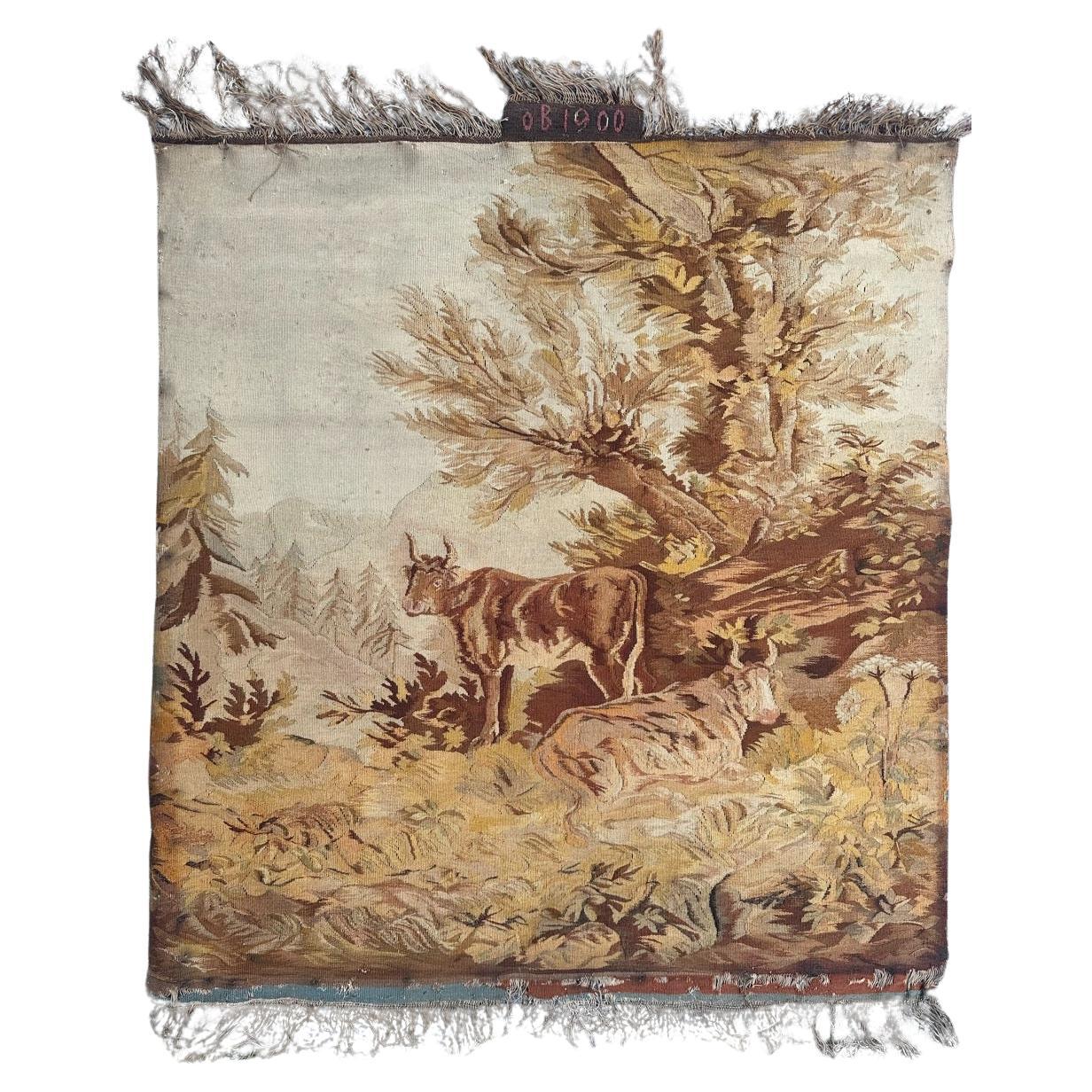 Bobyrug's Wonderful Fine Antique French Aubusson Tapestry (Tapisserie d'Aubusson française ancienne) en vente