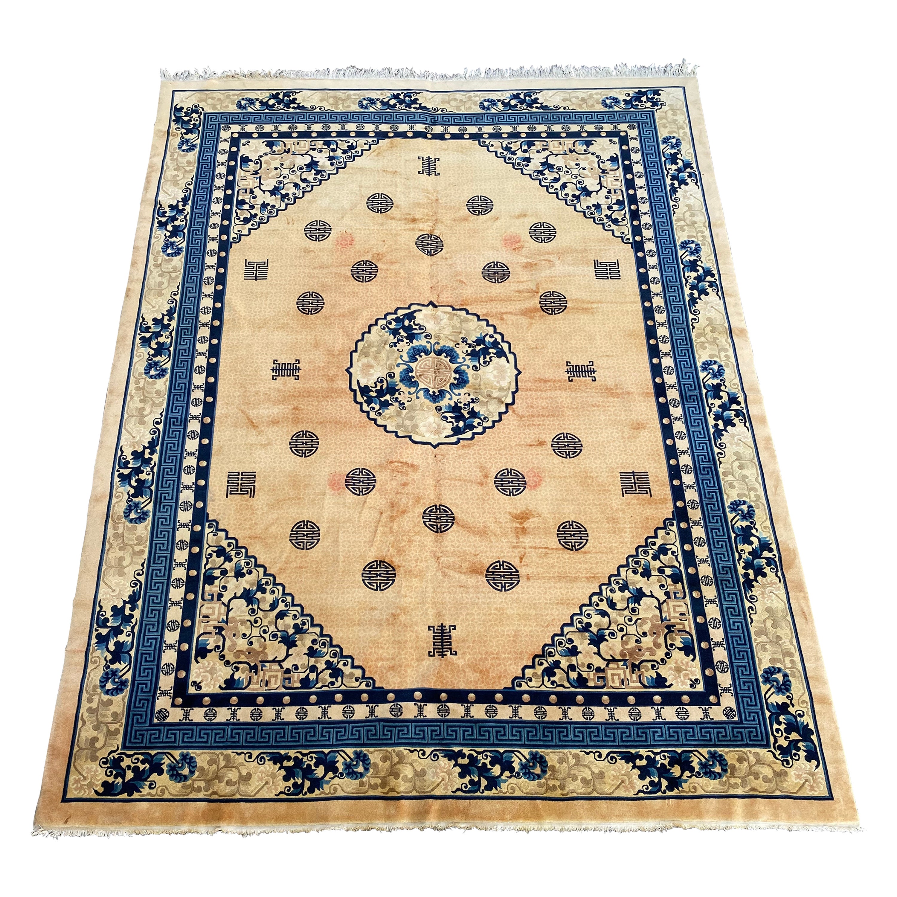 Bobyrug's Wonderful Fine Large Vintage Chinese Peking Rug (tapis chinois de Pékin)