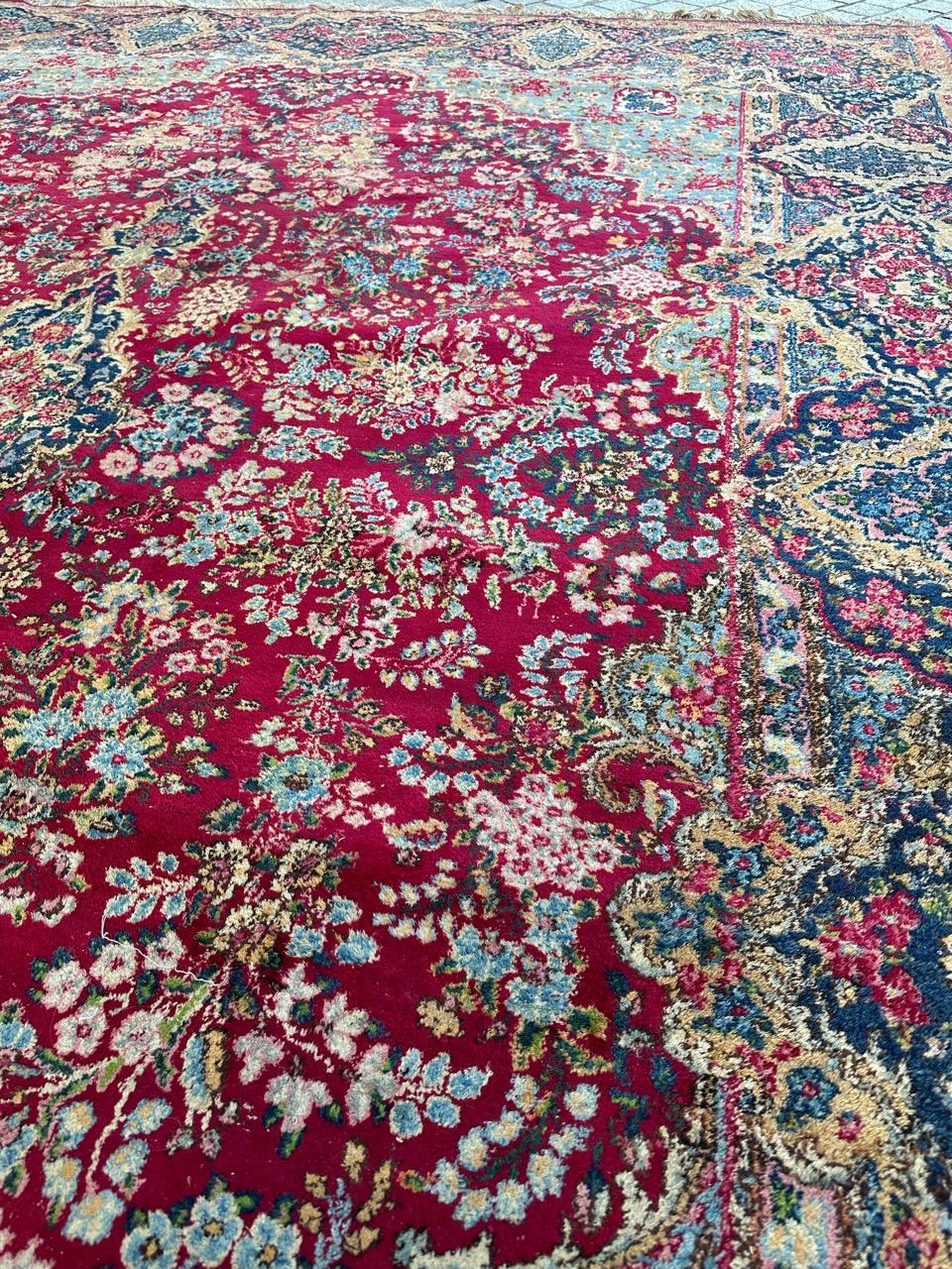 Bobyrug’s wonderful large floral design fine Kirman style rug  For Sale 10