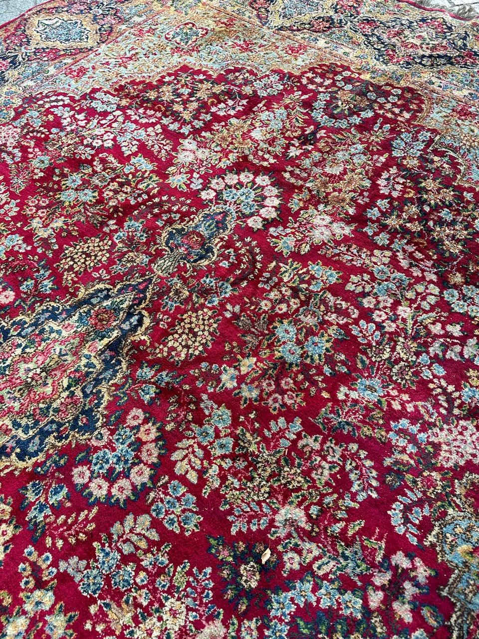 20th Century Bobyrug’s wonderful large floral design fine Kirman style rug  For Sale