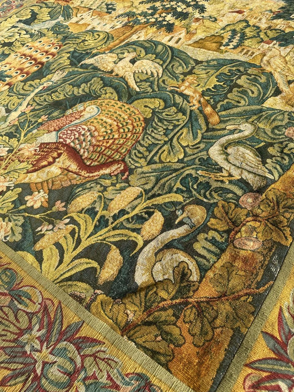 Bobyrug's Wonderful Vintage French hand printed Tapestry,  