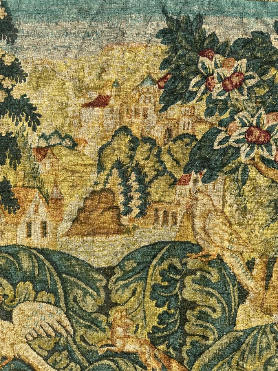 20ième siècle Bobyrug's Wonderful Vintage French hand printed Tapestry,  