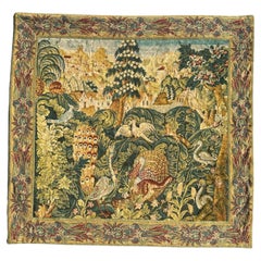Bobyrug’s Wonderful Vintage French hand printed Tapestry,  « bestiaire »