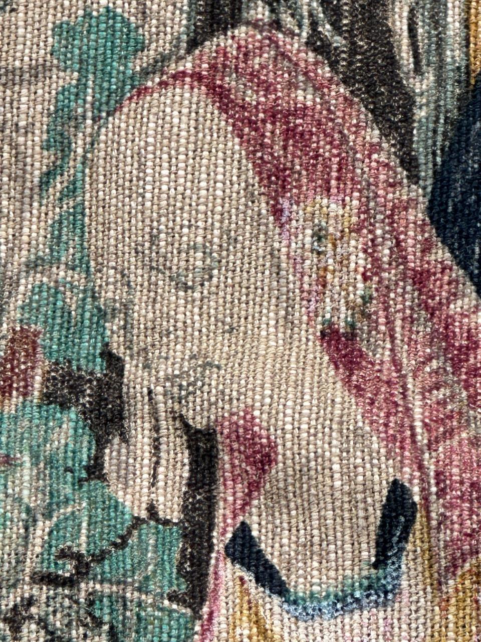 Bobyrug’s Wonderful Vintage French hand printed Tapestry Vendanges museum Design For Sale 5