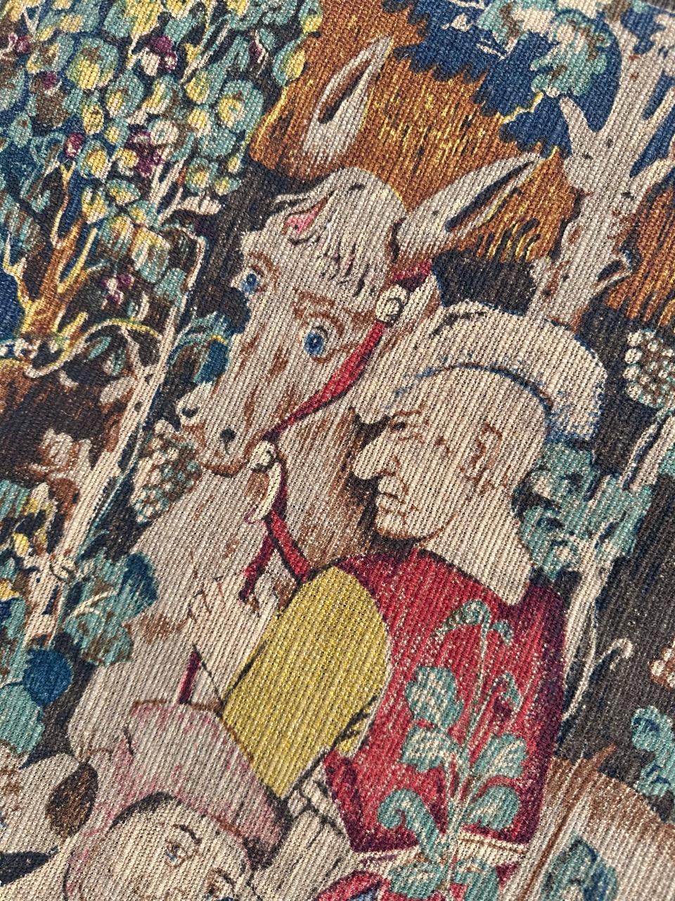 Bobyrug’s Wonderful Vintage French hand printed Tapestry Vendanges museum Design For Sale 6