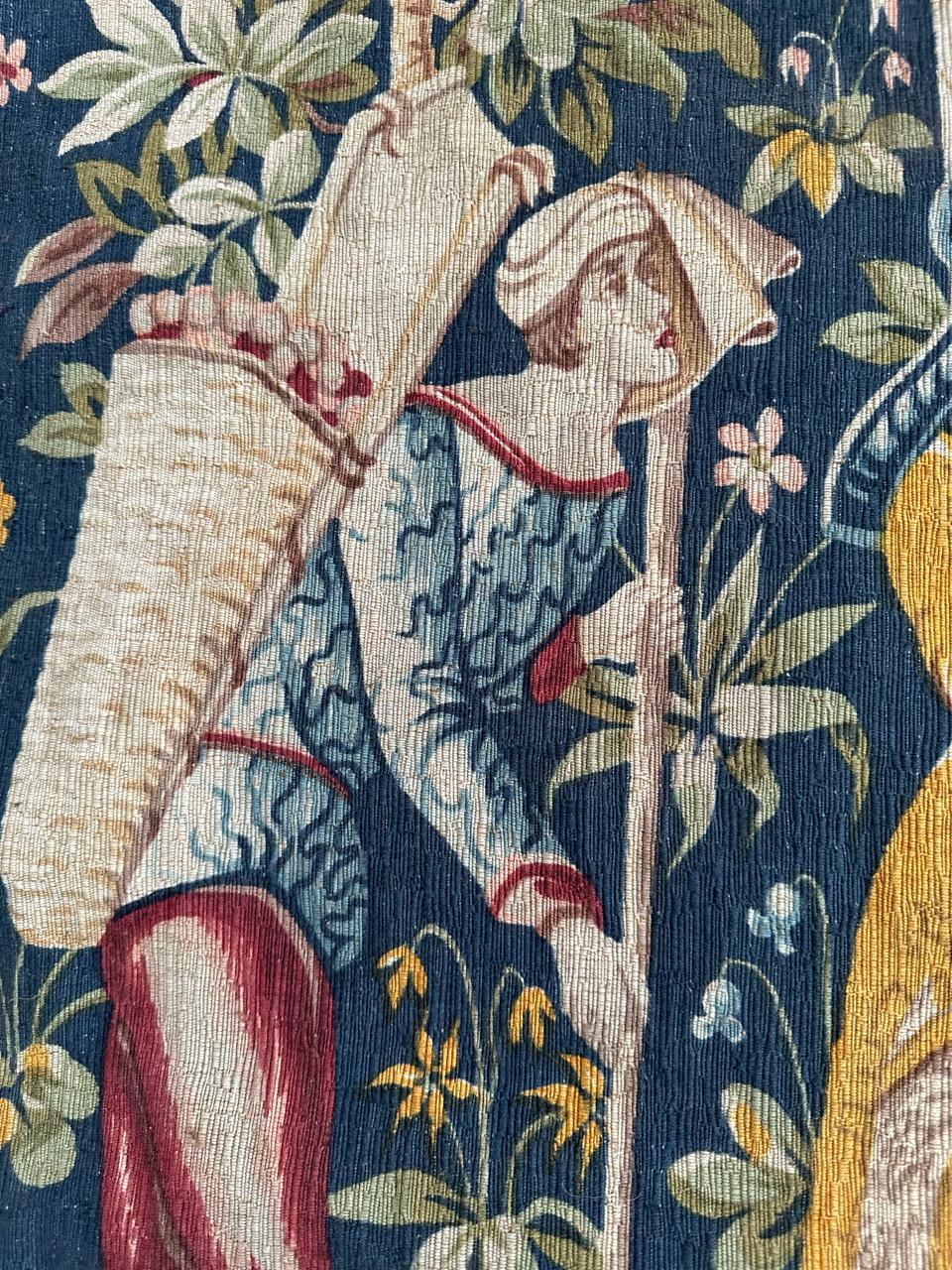 Bobyrug’s Wonderful Vintage French hand printed Tapestry Vendanges museum Design For Sale 11