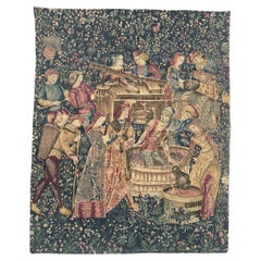 Bobyrug’s Wonderful Used French hand printed Tapestry Vendanges museum Design