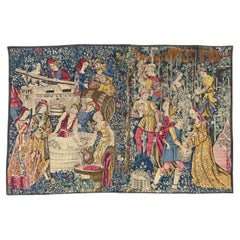 Bobyrug’s Wonderful Used French hand printed Tapestry Vendanges museum Design