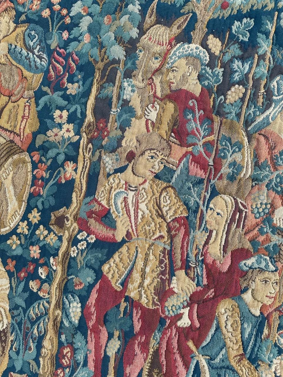 Aubusson Bobyrug’s Wonderful Vintage French Jacquard Tapestry Vendanges museum Design For Sale