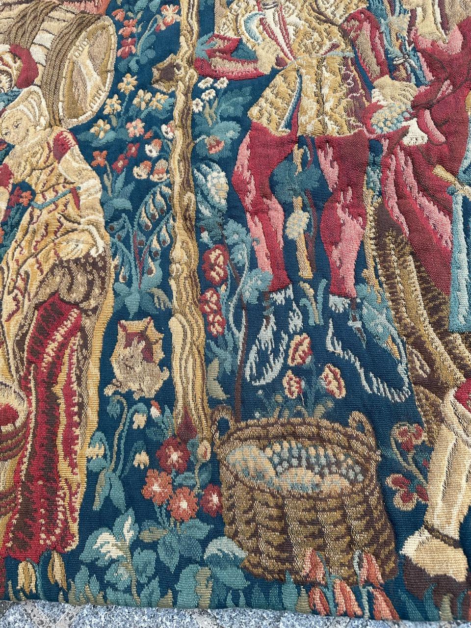 Bobyrug’s Wonderful Vintage French Jacquard Tapestry Vendanges museum Design For Sale 2