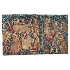 Bobyrug’s Wonderful Used French Jacquard Tapestry Vendanges museum Design