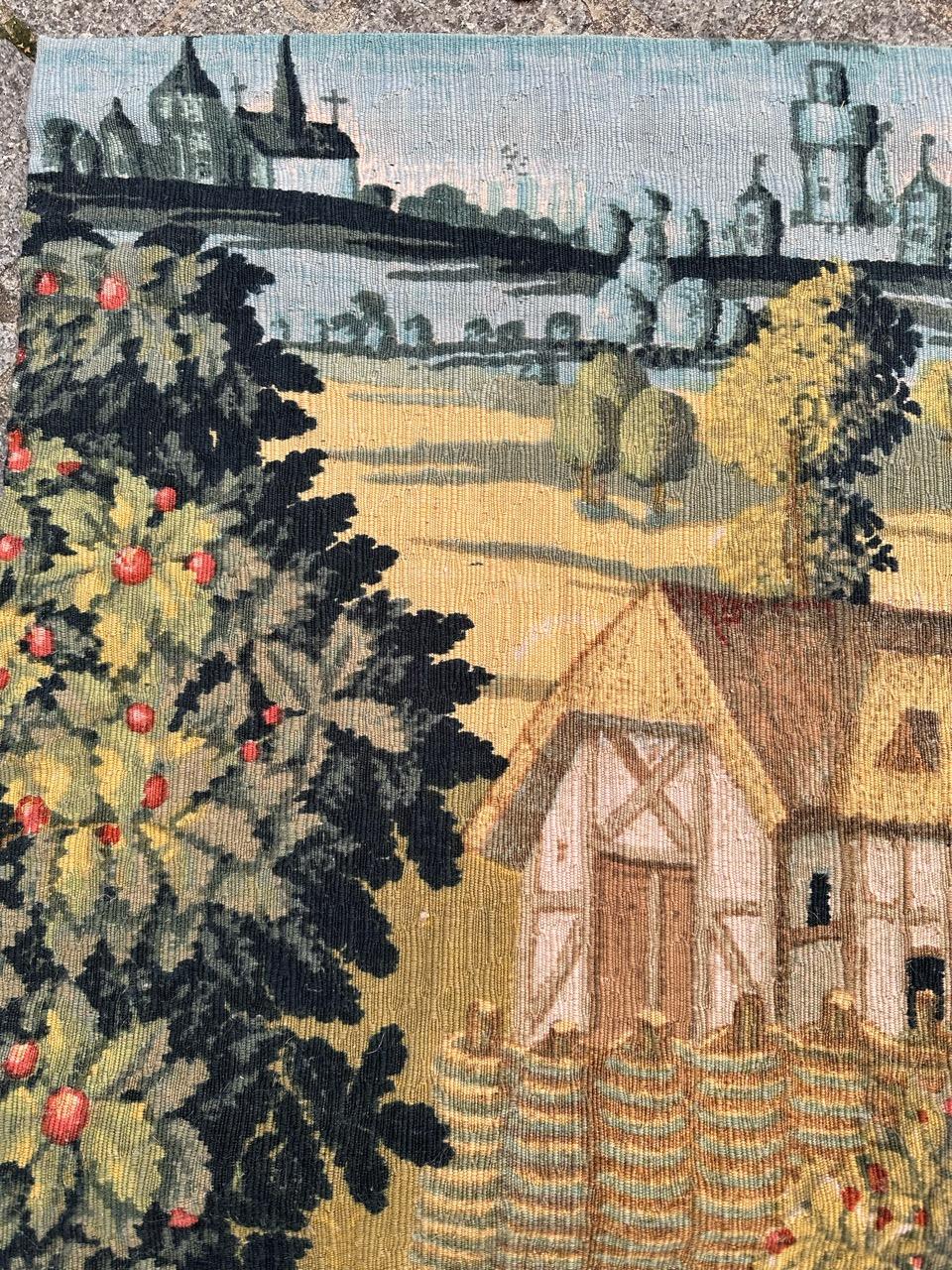 Bobyrug’s wonderful vintage hand painted French tapestry  3