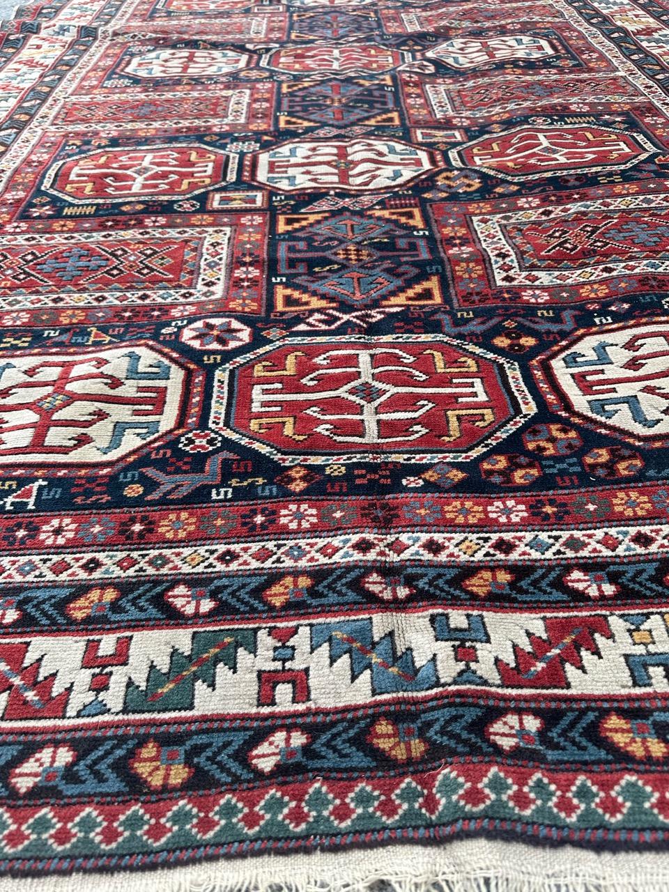 Bobyrug’s wonderful vintage Turkish shirvan design rug For Sale 8