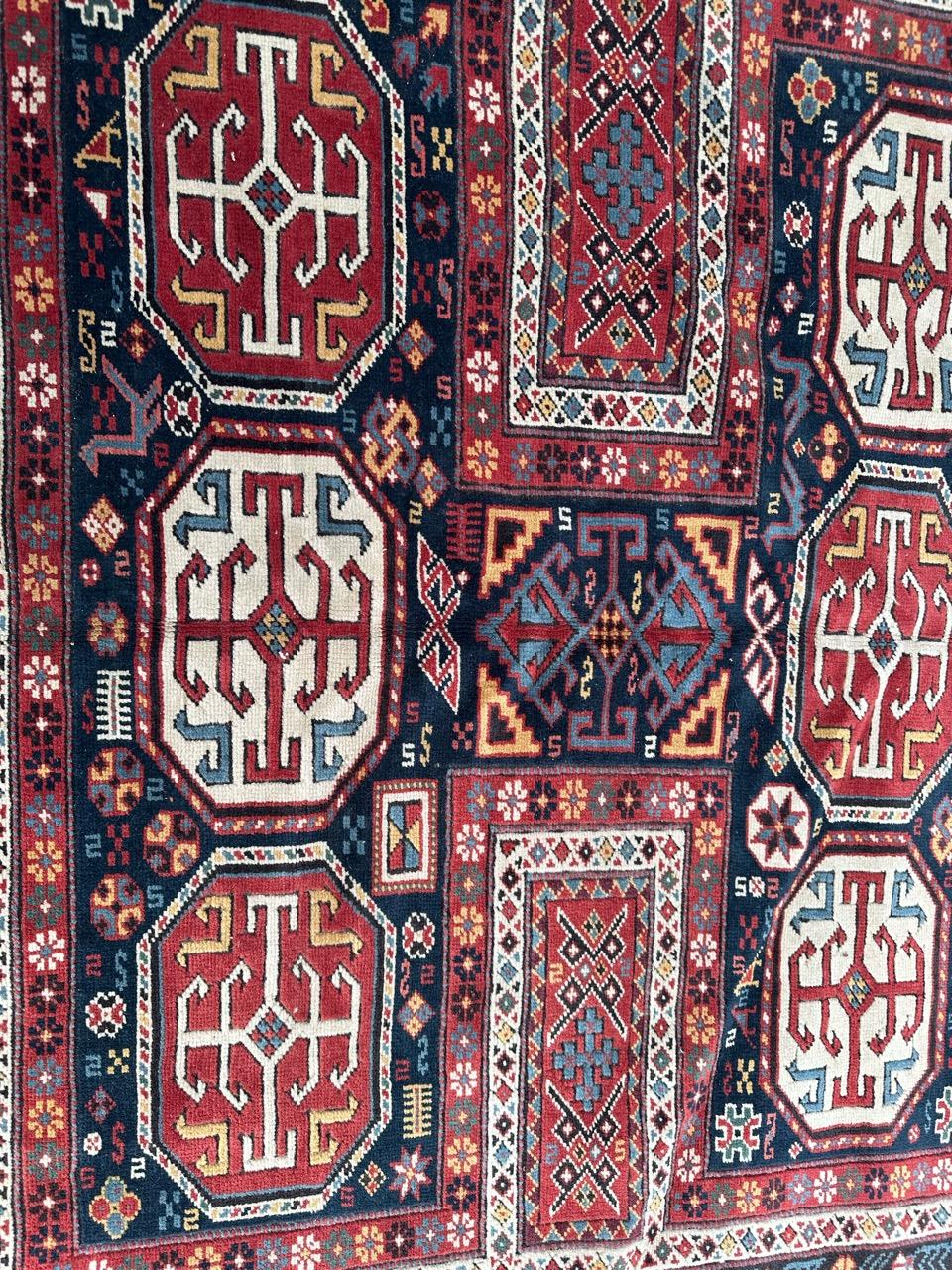 Kazak Bobyrug’s wonderful vintage Turkish shirvan design rug For Sale