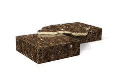 Boca do Lobo Navarra Emperador Marble Center Table with Brass Frame