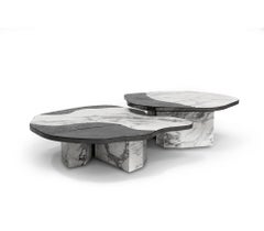 Boca do Lobo Ophelia Calacatta Marble Center Table with Black Base