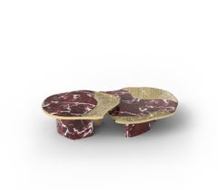 Boca do Lobo Ophelia Center Table in Rosso Levanto Marble, Luxury Coffee Table