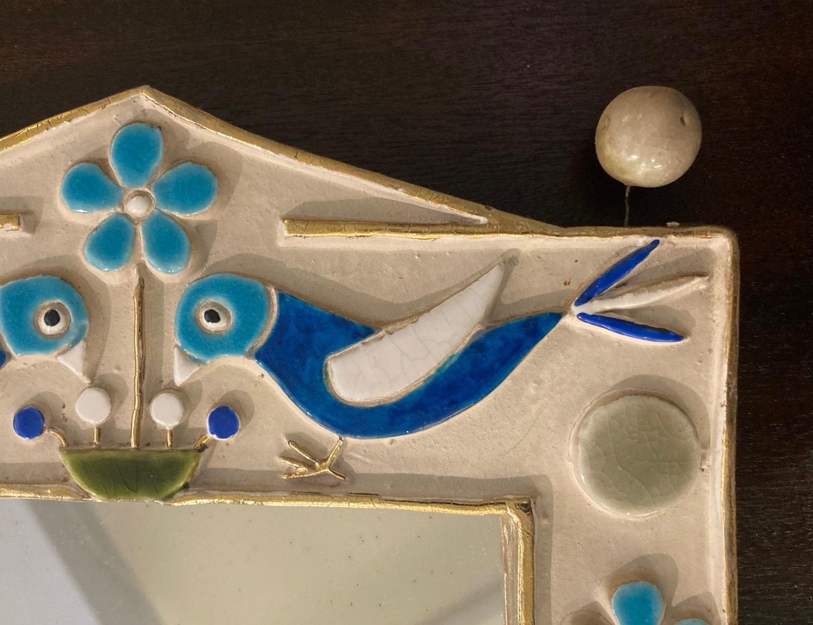 Mid-Century Modern Miroir en céramique 