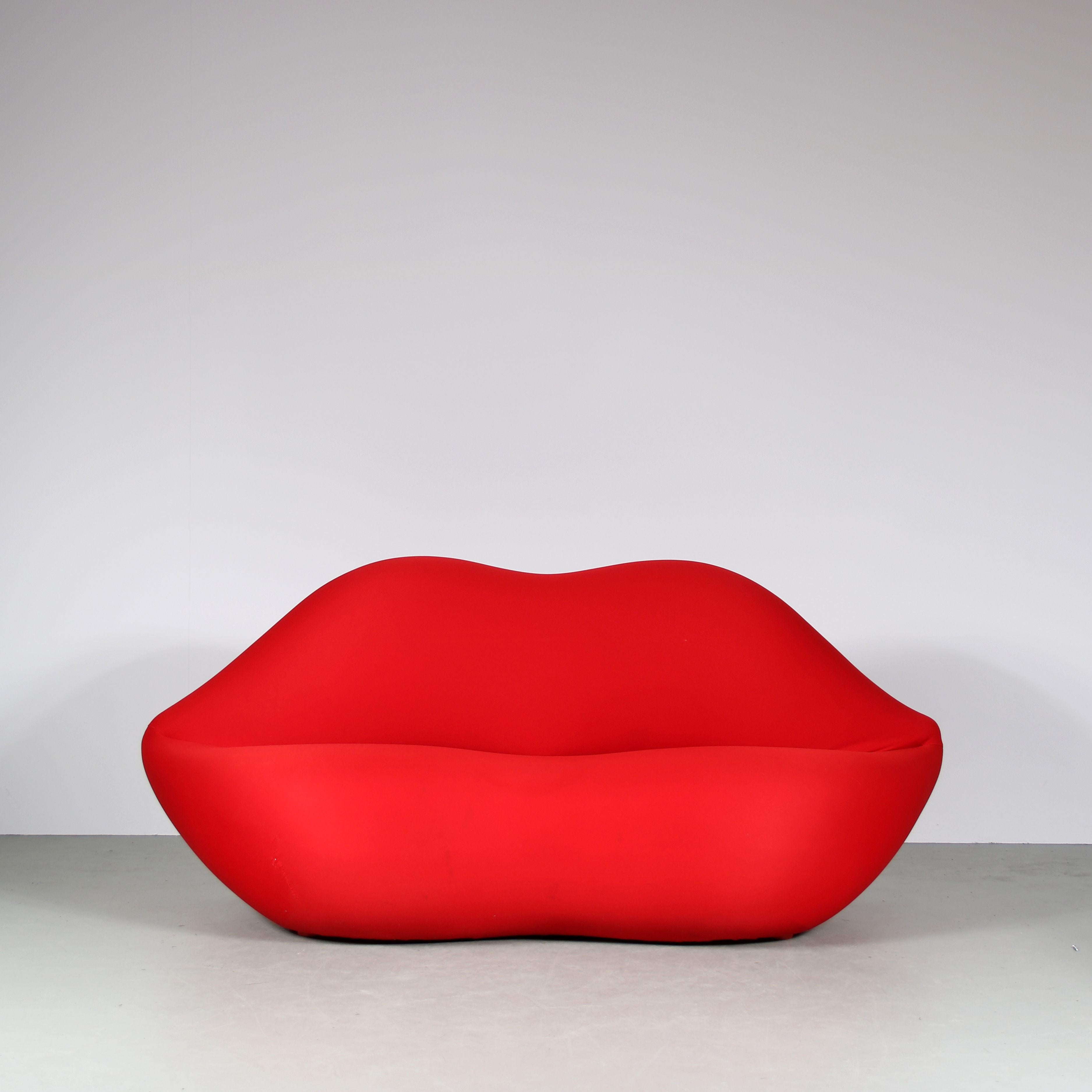 A 1990s “Bocca” sofa designed by Studio 65 and manufactured by Edra in Italy.

The Bocca Sofa, also known as the Lips Sofa, is a design icon that has gained international fame for its playful and provocative design. The sofa was originally created