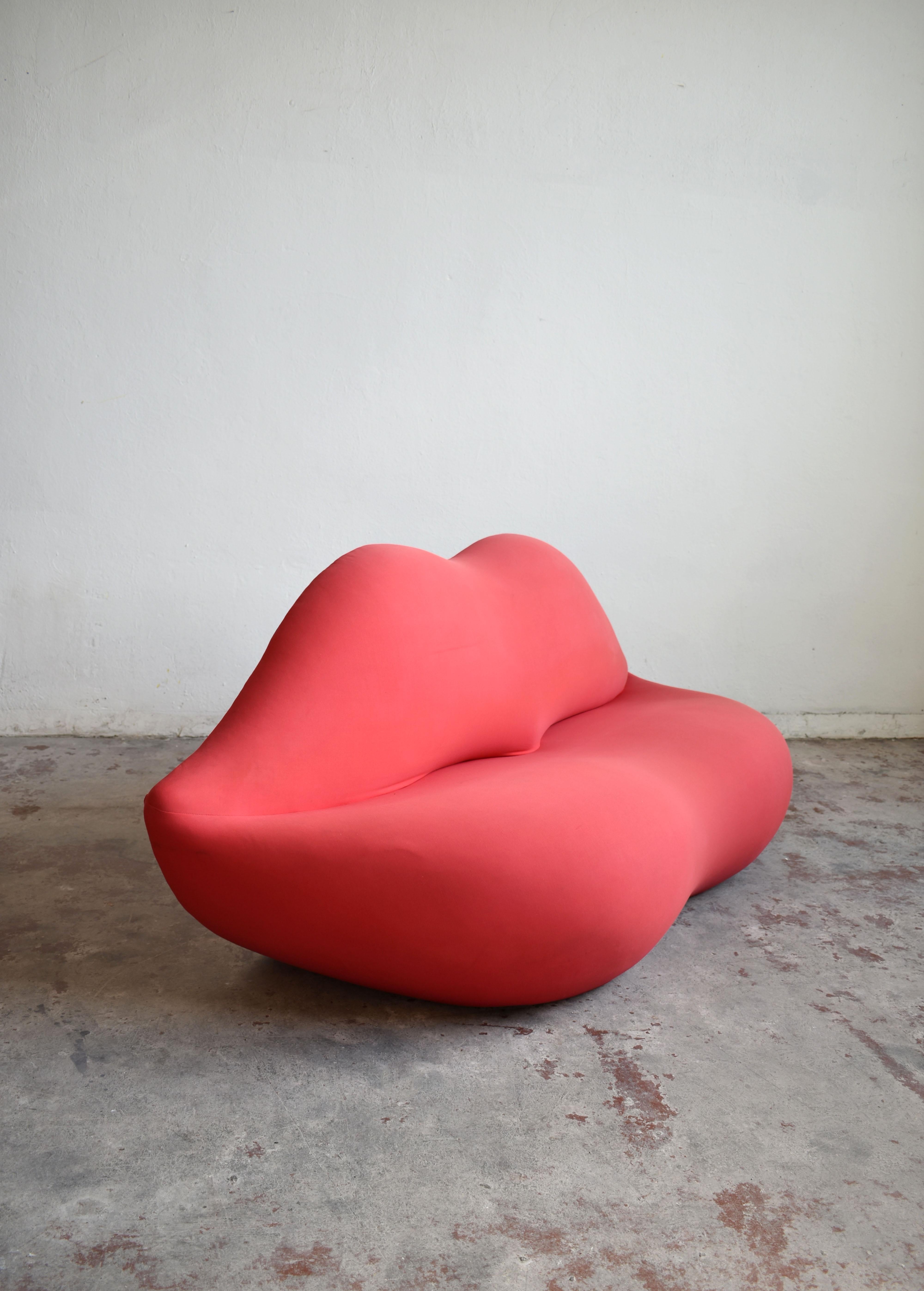 Fabric Bocca Sofa by Studio 65 for Gufram, Iconic Pop Art Radical Design, Italy, 1980s
