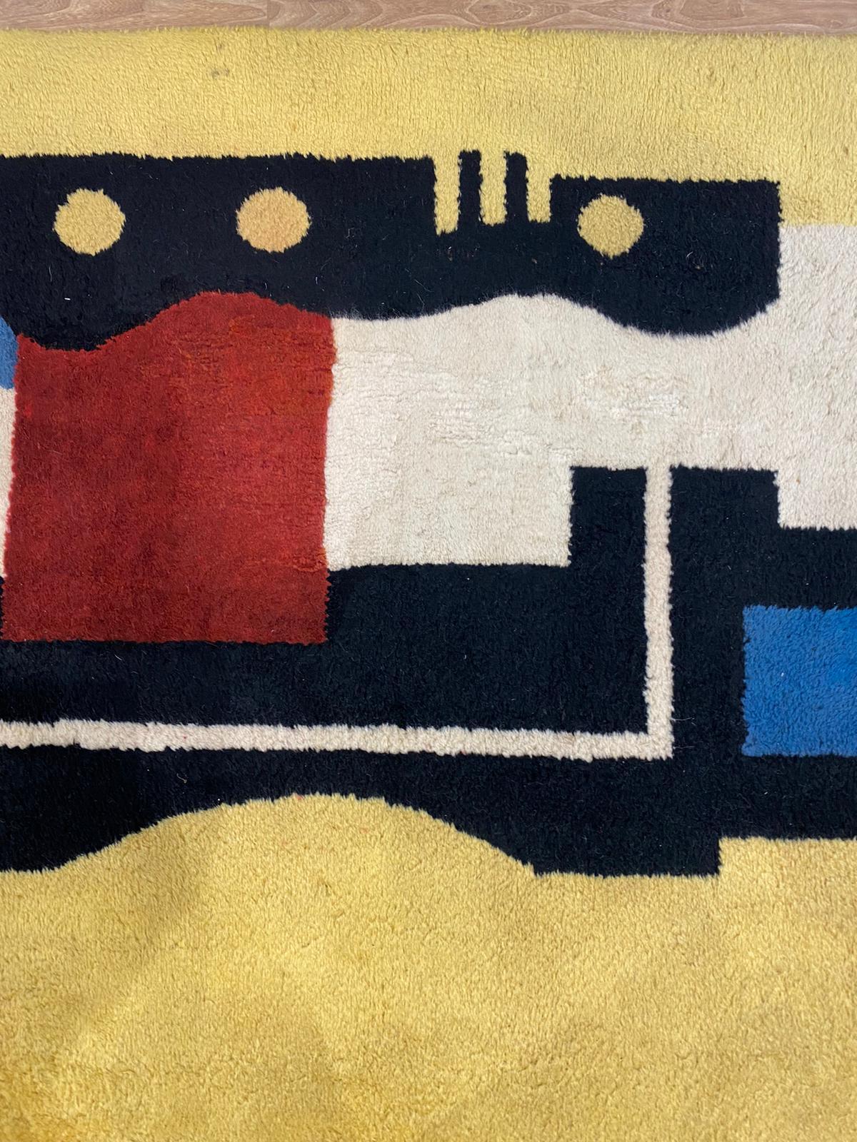 Artistic Rug nach Fernand Léger, Gelb 9 (Französisch) im Angebot