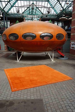 Boccara Exclusive Limited Edition Artistic Wool Rug, "Sunset" Orange