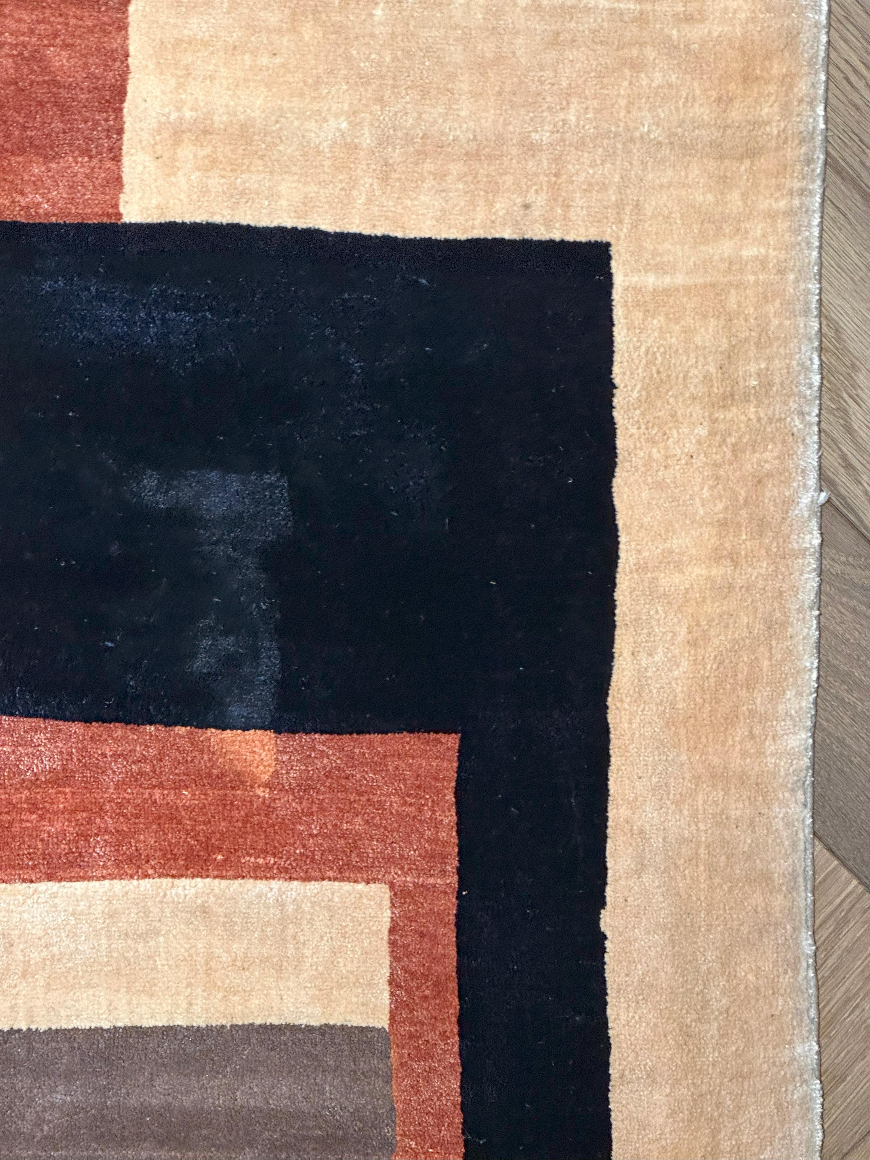 French Boccara Hand Knotted Silk Rug in the Style of Ivan da Silva Bruhns, France, 2009 For Sale