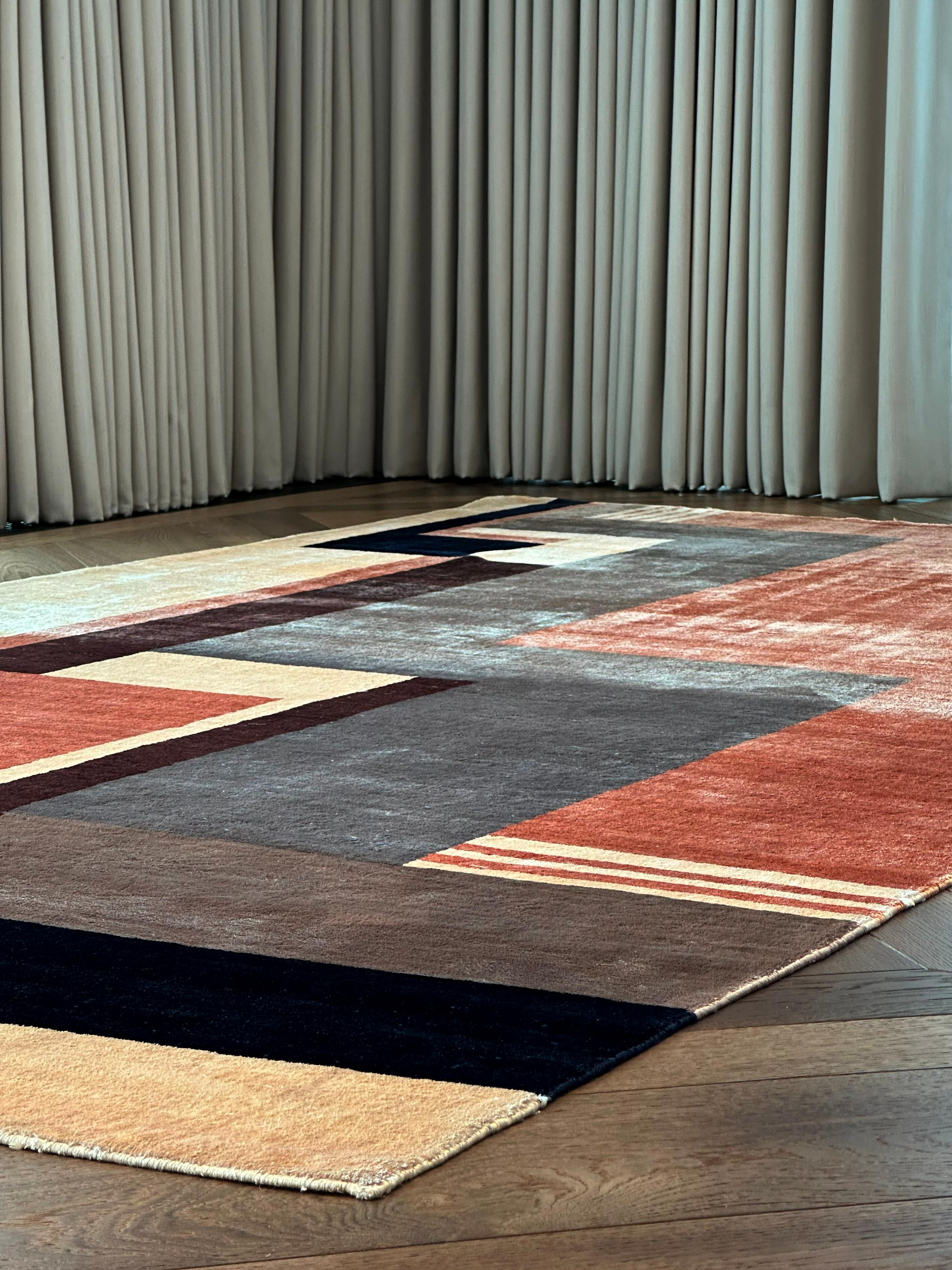 Hand-Crafted Boccara Hand Knotted Silk Rug in the Style of Ivan da Silva Bruhns, France, 2009 For Sale
