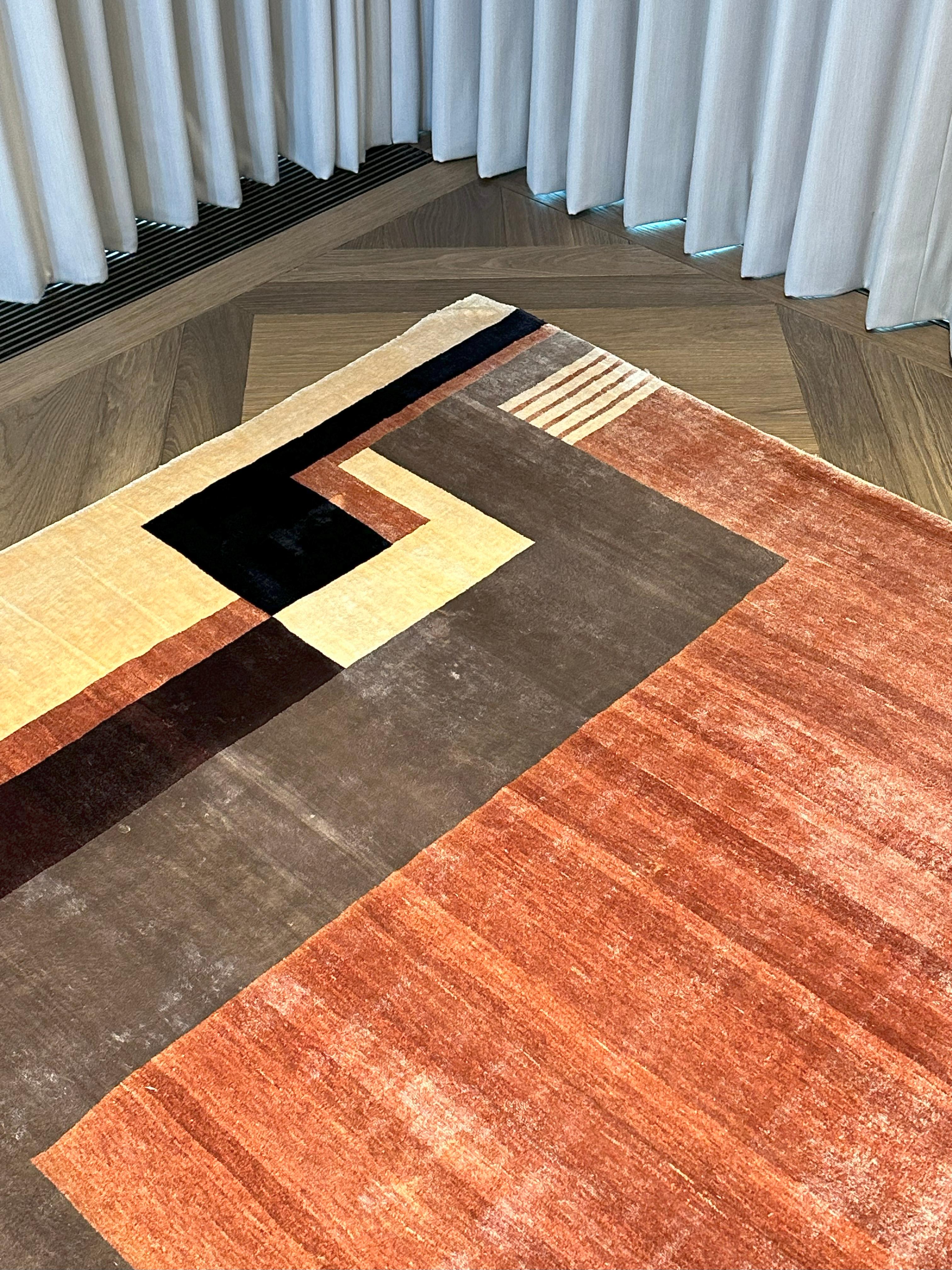 Boccara Hand Knotted Silk Rug in the Style of Ivan da Silva Bruhns, France, 2009 For Sale 1