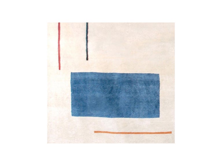Hand-Knotted Boccara Limited Edition Handmade Artistic Wool Rug After Geneviève Claisse For Sale