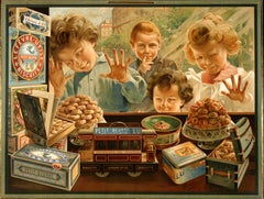 Original Vintage Poster Lefevre Utile Children in the Window by Bocchino