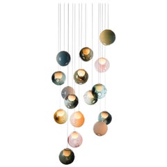 Bocci 28.16 Random Chandelier with 16 Color Globes/Square or Rectangular Canopy