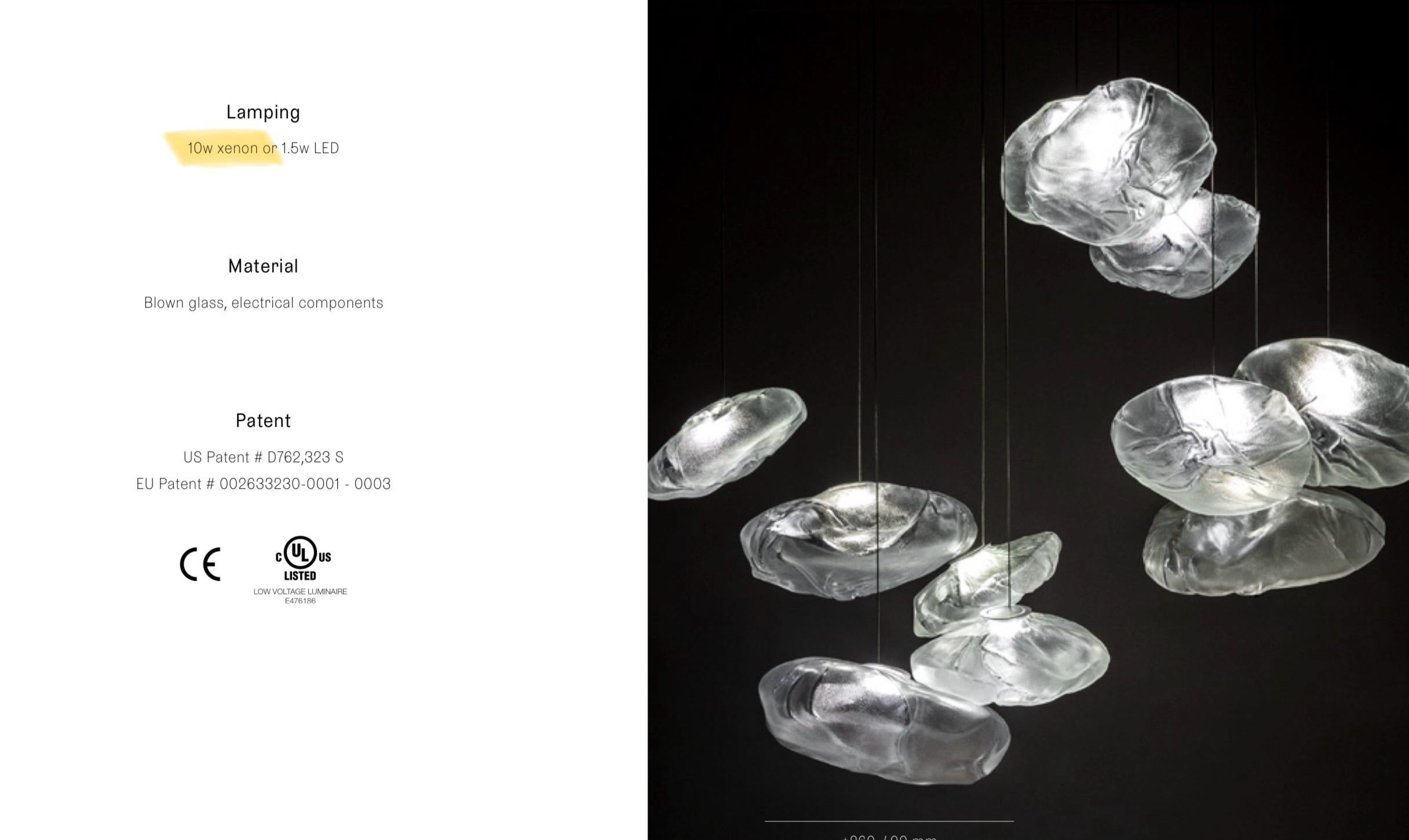 Bocci 73.1 Suspension Light Fixture Art Glass Pendant, Organic Modern, Canada 7