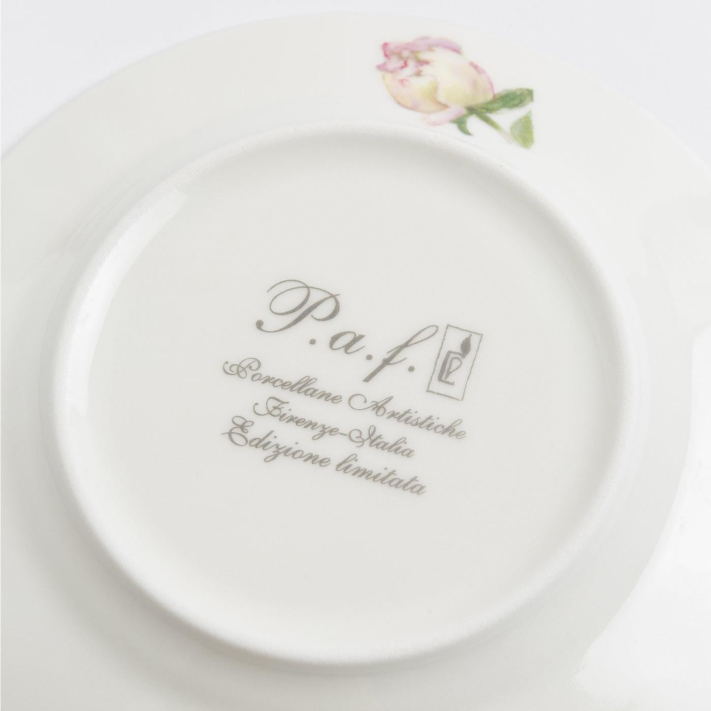 Italian Bocci di Peonia Set of 4 Bread Plates by Paola Caselli For Sale