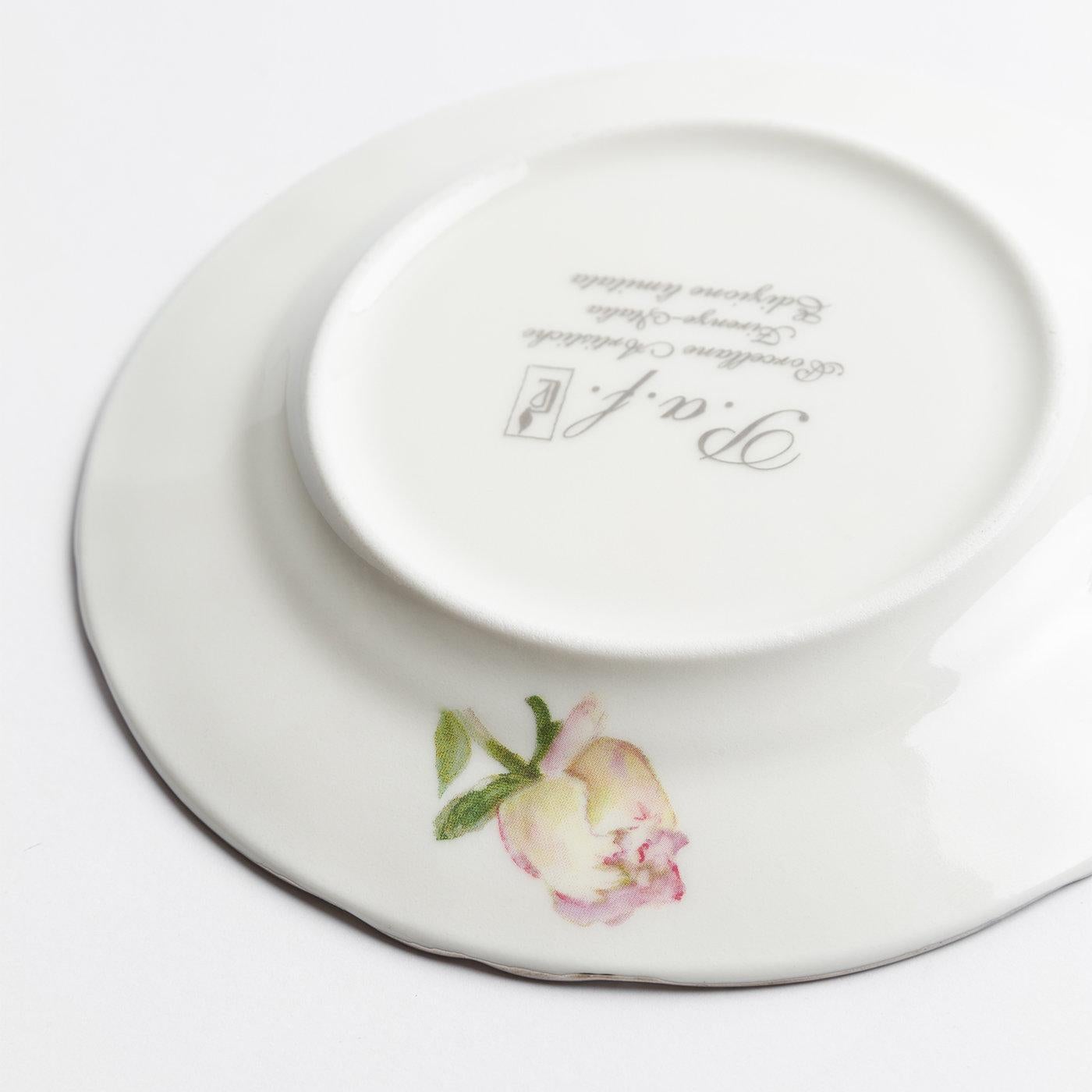 Bocci di Peonia Set of 4 Bread Plates by Paola Caselli In New Condition For Sale In Milan, IT