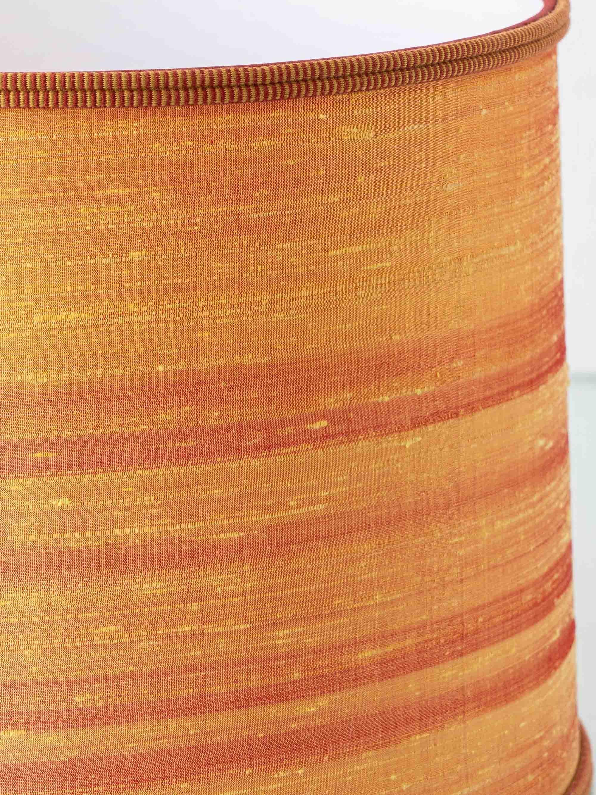 Boch Belgium Delft-Style Polychrome Faience Table Lamp, New Dupion-Silk Shade For Sale 5