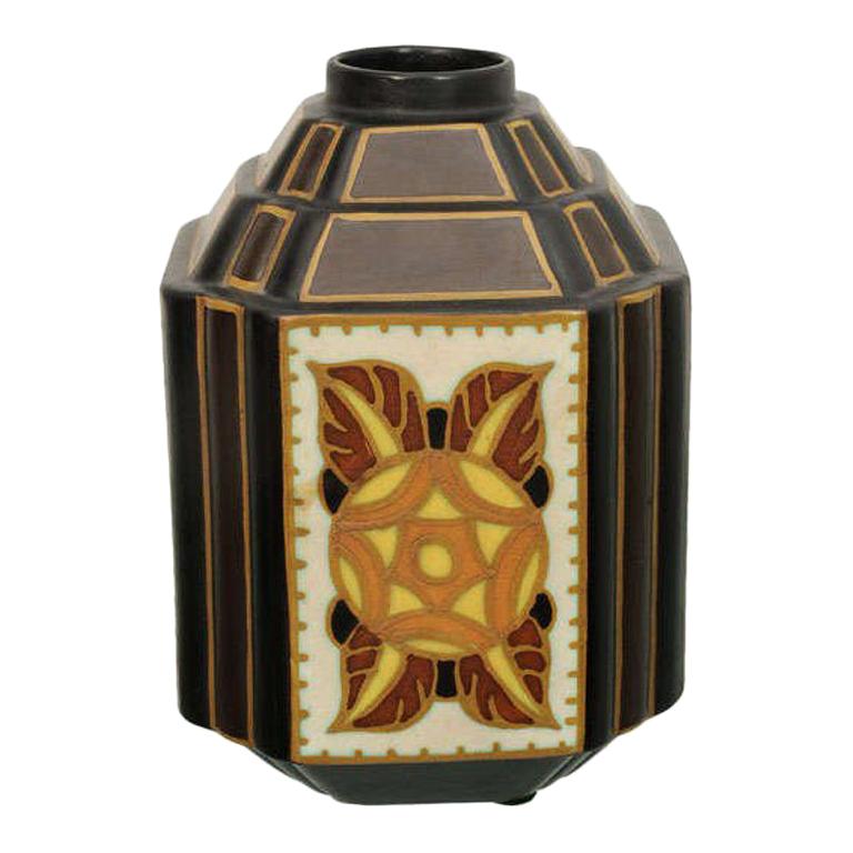 Boch Ceramic Vase by Catteau For Sale