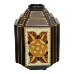 Boch Ceramic Vase by Catteau