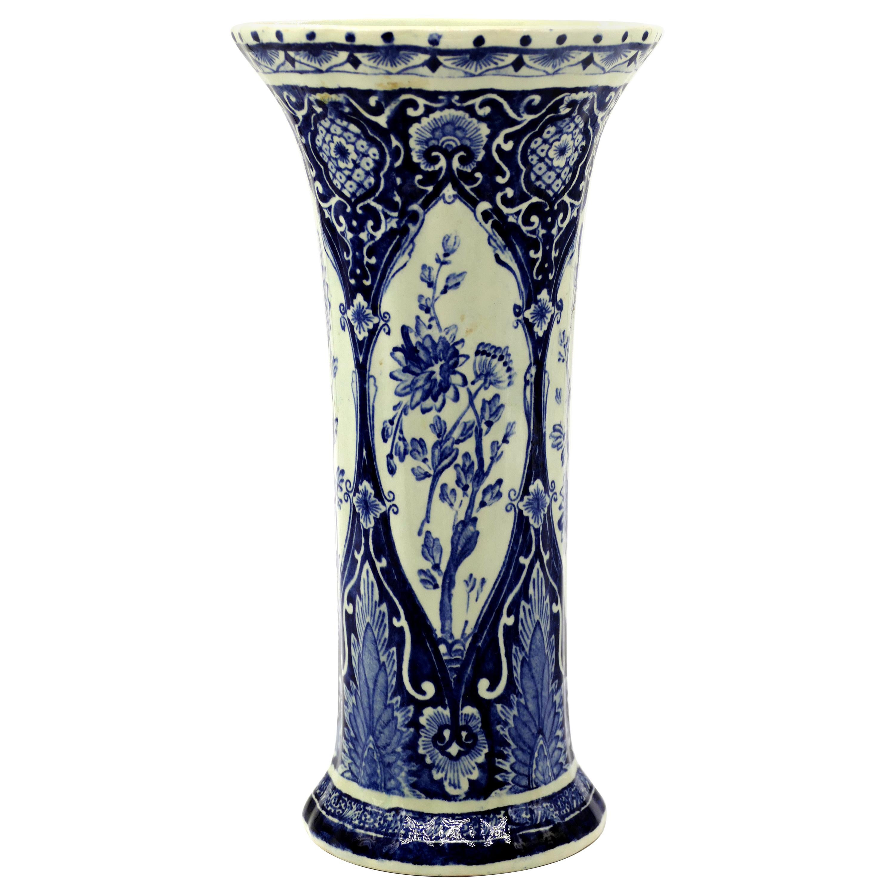 Boch Delft Ceramic Vase, Early 20th Century