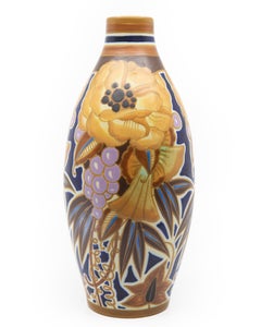 Vase en céramique Art déco de Boch Frères, vers 1950